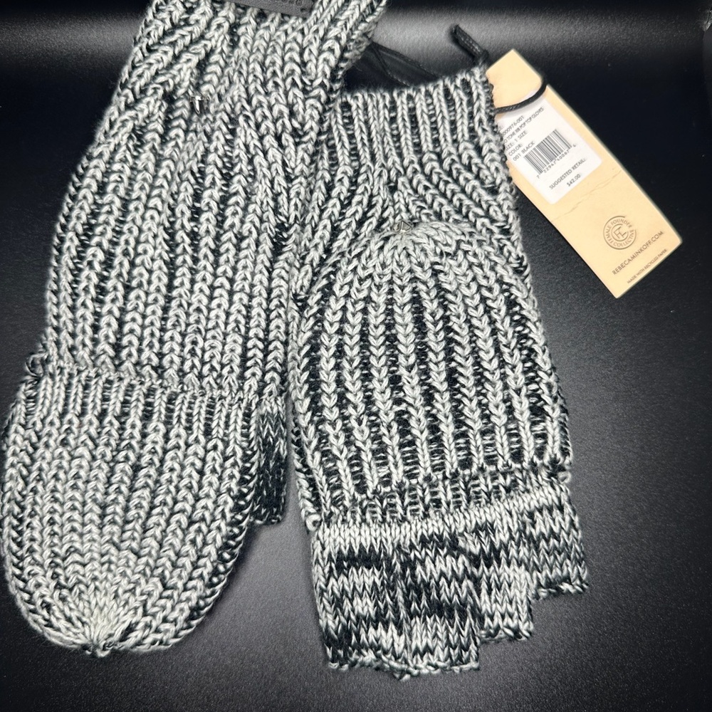 Rebecca Minkoff Monochrome Knit Mittens